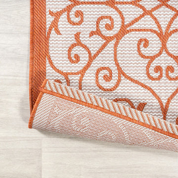 Madrid Vintage Filigree Textured Weave Indoor/outdoor Square Rug